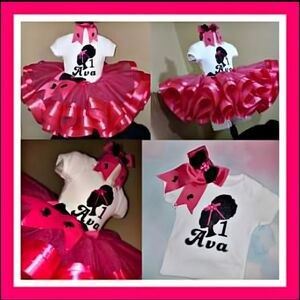 Pink and White Dance Costume with Tutu and Silhouette Design